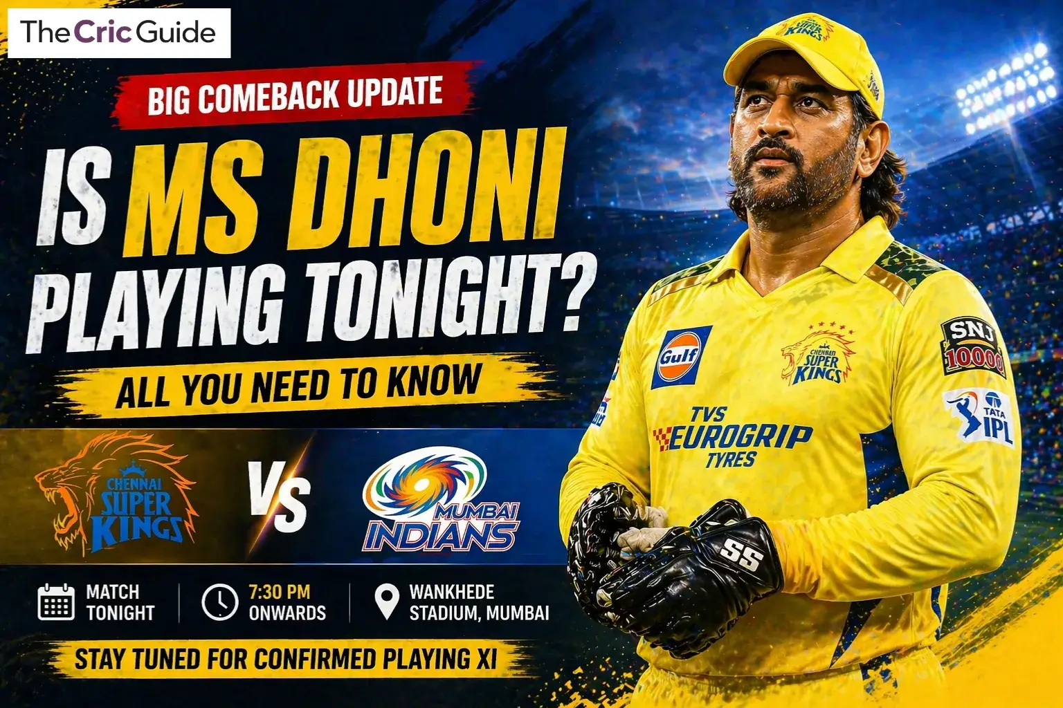 Is MS Dhoni Playing Tonight?