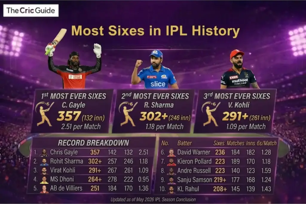 Most Sixes in IPL History